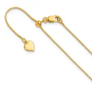 22 Inch Sterling Silver Gold-Plated Adjustable .85mm Box Chain