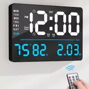 ® 16" LED Digital Wall Clock with Large Display,Alarm Clock with Digital Cale...