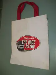 Vintage Snap-on Tools Racing White FABRIKO Canvas Tote Bag THE RACE IS ON 1980's