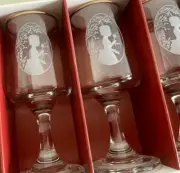 Vintage Lady Silhouette Sherry Glassware by Dema Set of 6 Unused made in England