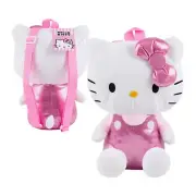 Hello Kitty Pink Shiny Plush Backpack