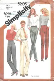 Uncut Simplicity Sewing Pattern # 5205 Misses' Pants with Leg Variations Size: 6