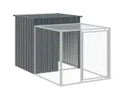 vidaXL Chicken Cage with Run Anthracite 110x201x110 cm Galvanised Steel