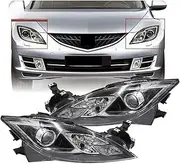 Brake light assembly， 2PCS Compatible For Mazda 6 GH 2007 2008 2009 2010 2011 2012 2013 Car Front Bumper Driving Headlight Head Lamps Halogen OR Xenon(Xenon Type)