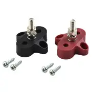 2pcs DC 48V M6 Red&Black Junction Block 6mm Double Type Terminal Stud Set