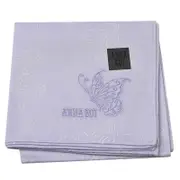 ANNA SUI 優雅蝴蝶圖騰品牌字母刺繡LOGO彩蝶刺繡帕領巾(粉紫色系)