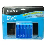 5 Sony MiniDV Tapes & Storage Case VALUE PACK 60Minute Premium Tapes NEW VINTAGE