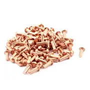 100Pcs 3mm x 8mm Round Head Copper Solid Rivets Fasteners M3 x 8mm