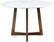 Zodiac 1.15m Round Marble Dining Table - Dark Brown Base