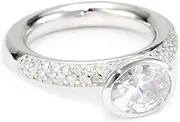 [Giorgio Martello] Stackable Ring in Sterling Silver with Rhodium and White Pave and White Cubic Zirconium Ring