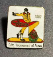 Carson 1987 98th Tournament of Roses Vintage Original Pinback Lapel Button 1".