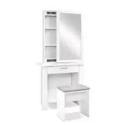 NNEDSZ Dressing Table Mirror Stool Mirror Jewellery Cabinet Makeup Storage Desk