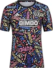 [adidas] Philadelphia Union Hispanic Heritage Month Pre-Match Jersey - Eye-Catching Design, Moisture-Wicking AEROREADY, Made from 100% Recycled Materials (Medium) Multicolor