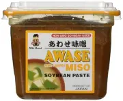 Miko - Awase Miso Soyabean Paste Aka + Shiro - 500 Gram - GMO Free Japanese M...