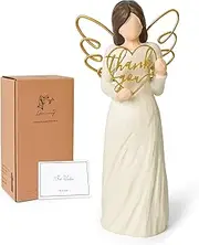 DUMING-IN Thank You Gifts for Women, Gratitude Gifts for Teachers, Gift Best Thank You for Coworker, Friend, Caregiver, Hand-Painted Sculpted Angel Figurines for Thanksgiving Christmas