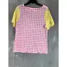 Charter Club Women's Bubble Bath Combo Gingham Boat-Neck Top SZ L