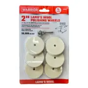 WARRIOR 2 in. Lambs Wool Polishing Wheels, 6 Piece- Item 57227