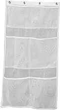 Cabilock 6 Hanging Mesh Organizer Bag Bathroom Shower Storage for Shampoo Conditioner Body Wash Space Saving Accessory for Tidy Bathrooms White