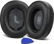 SOULWIT Replacement Earpads for JBL E55BT(E55 BT) Over-Ear Wireless Headphones, Ear Pads Cushions with Softer Protein Leather, Noise Isolation Memory Foam-Black