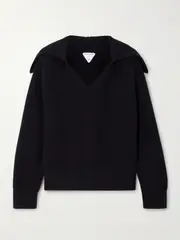 [Bottega Veneta] Bottega Veneta - Ribbed Cotton-blend Sweater - Black - M M Black