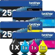 Genuine 4 Pack Brother TN258 Toner Cartridge Value Pack – Black, Cyan, Magenta, Yellow (1BK, 1C, 1M, 1Y) for High-Quality Printing