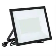 Telbix Lighting Neo Metal Glass 150W LED Flood Light with Lead & Plug - Black - 4000K