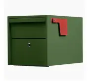 Adoorn Post Mount Anti-Theft Locking Mailbox, Small, Green