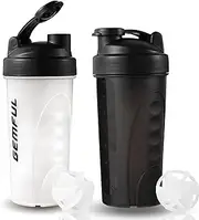 GEMFUL 28oz Protein Shaker Bottle 2 Pack BPA Free Leakproof Gym Shaker Cup with Ball for Protein Powder Smothies Mixer Workout Supplements