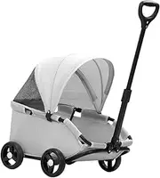 STARTIST Pet Stroller Folding Breathable Large Space Lightweight Dog Cat Stroller 4 Wheels Pet Trolley for Puppy Cat Playing Outdoors, Gray