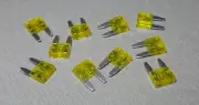 10Pcs 20A YELLOW Mini Blade Fuse