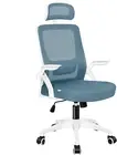 Arco Blue Swivel Gaming Chair, Mesh Ergonomic Office Chair with Adjustable Headr