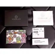 NEW $350 VERSACE White Leather MULTI MEDUSA AMPLIFIED Wallet CARD HOLDER CASE