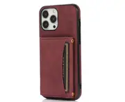 C57 Red Phone Leather Case Protection Bumper Wallet Folding Protective Case for IPhone 14 6.1