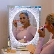 Glam Round Dressing Mirror With LED Light