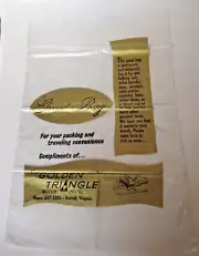 Vintage NOS Golden Triangle Hotel Motel Guest Bag Norfolk Virginia Advertising