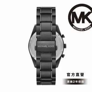 【Michael Kors 官方直營】Accelerator 極速者多功能三眼手錶 黑色不鏽鋼錶帶 42MM MK9113