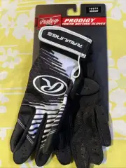 RAWLING PRODIGY BATTING GLOVES BLACK & WHITE Youth Medium