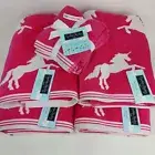 8pc Cynthia Rowley Kids (4) Bath Towels (4) Washcloths Mystical Unicorn Hot Pink