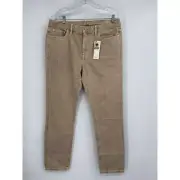 Outerknown Jeans Men 33x32 Faded Khaki Denim S.E.A. Drifter Tapered Fit NEW