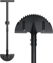 Half Moon Edger Lawn Tool, Saw Tooth Garden Edgers for Landscaping, Manual Edging Border Tools Heavy Duty with Sharp Balde, T-Grip, Wide Footplate, 38"-49" Adjustable Long Handle, Flower Bed Sidewalk