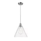 Innovations Ballston Cone 12" Mini Pendant, LED, PC/CL - 516-1P-PC-GBC-122-LED