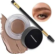 Boobeen Brow Pomade Waterproof Eyebrow Cream Kit - Create Natural Brow Makeup With Dual Head Brush Included