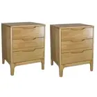 2x NEW Retro Solid American Oak Bedside Tables (Including Delivery)