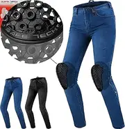 SHIMA METRO Motorcycle Jeans for Women AIRFORCE Knee Protectors Motorbike Mens Armoured Trousers Lightweight Protective Pants Stretch Reinforced Armored Bike (Womens, Blue, 26/30)