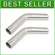 Universal 2.5'' OD Stainless Steel Mandrel Bend Pipe – Polished Finish - 2 Pack