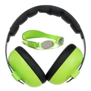 2pc Banz Careware Baby/Kids Sunglasses/Earmuff Ear Protection Combo Peridot/Lime