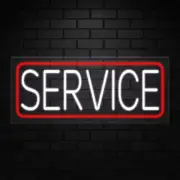 Service Neon Sign for Retail Displays | LED Flex Neon | 30"W x 12"H x 1"D