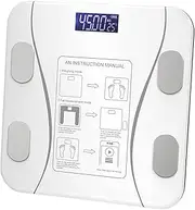 Bluetooth Smart Body Fat Scale White - Digital BMI Weight USB Recharge with App