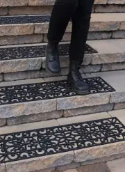Rubber Stair Treads Non-Slip Outdoor 42”X10” (5-Pack) – Anti-Slip Step Mat