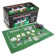 Texas Holdem Poker Game Set - includes Hold’em Mat, 2 Card Decks, Chips, Chip